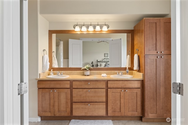 9246 Red Cliff Dr NW Unit B66, Quincy, WA 98848 - bathroom with double sink, tile flooring, and large vanity