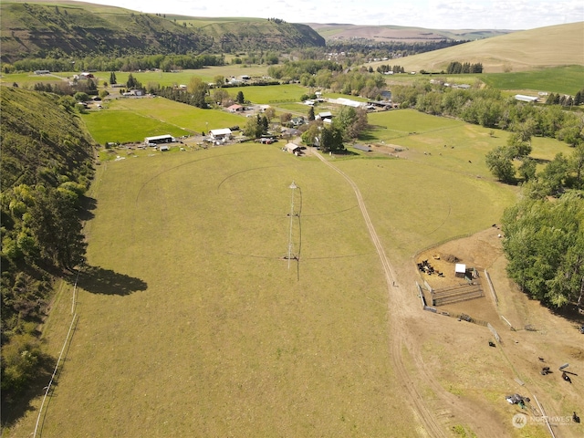 aerial view featuring a rural view