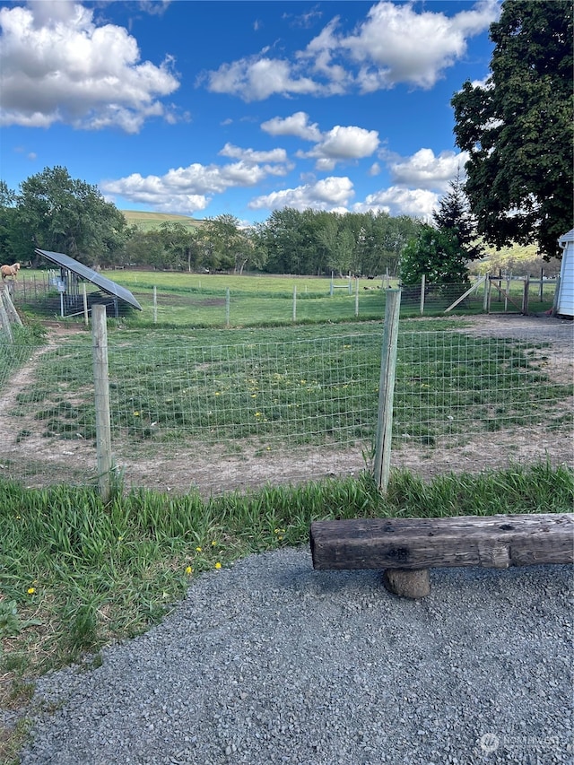 exterior space featuring a rural view