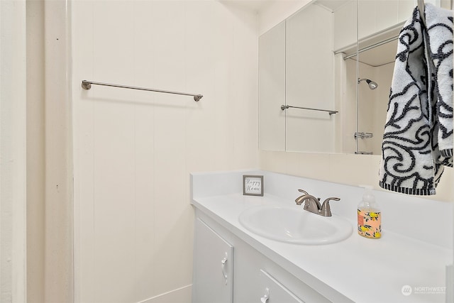 bathroom with oversized vanity