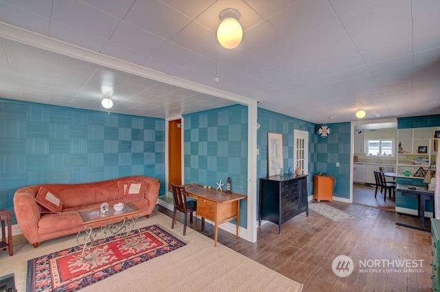 living room featuring wood-type flooring