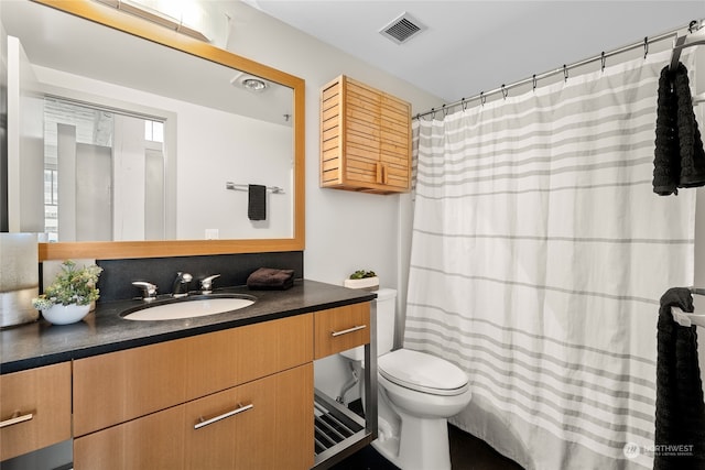 bathroom with toilet and vanity