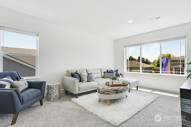 view of carpeted living room