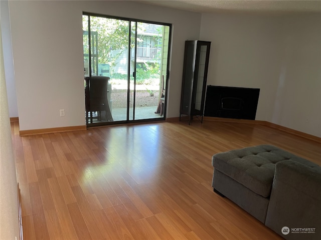 unfurnished living room featuring hardwood / wood-style floors