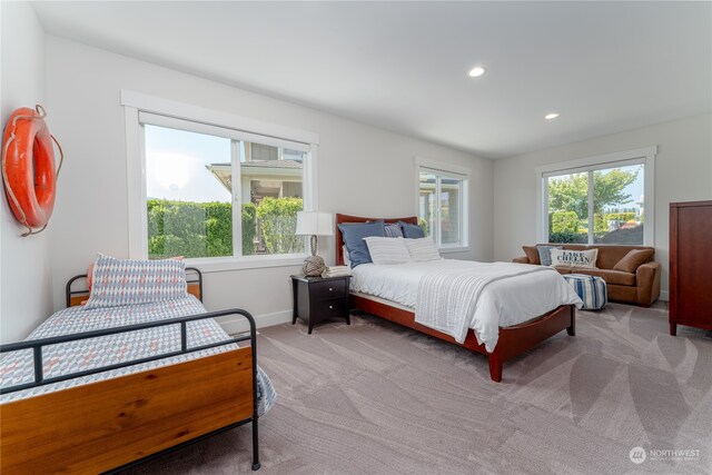 bedroom featuring carpet