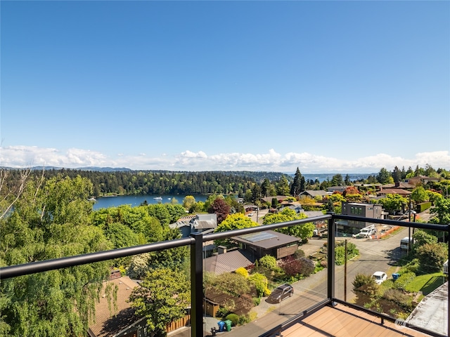 balcony with a water view