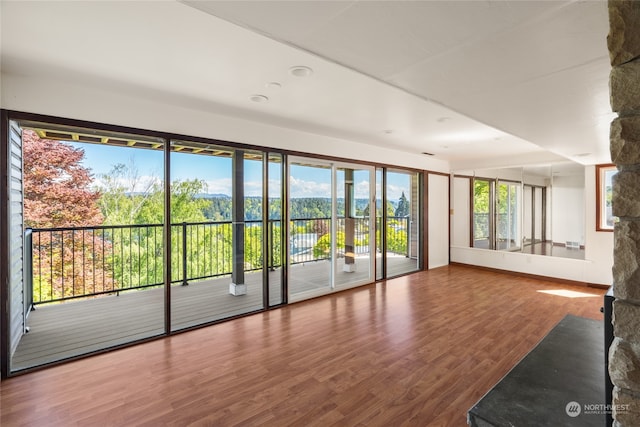 unfurnished living room featuring wood-type flooring