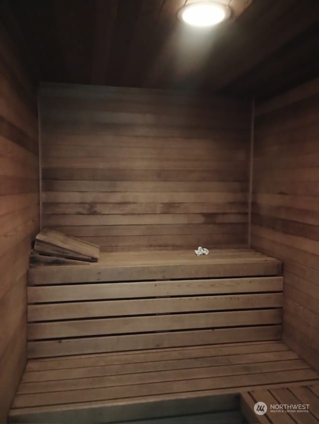 view of sauna