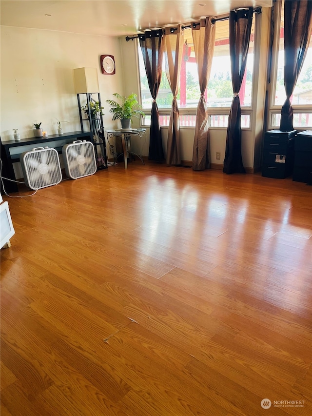 spare room featuring hardwood / wood-style floors