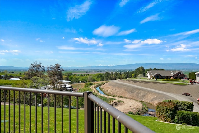 exterior space with a mountain view