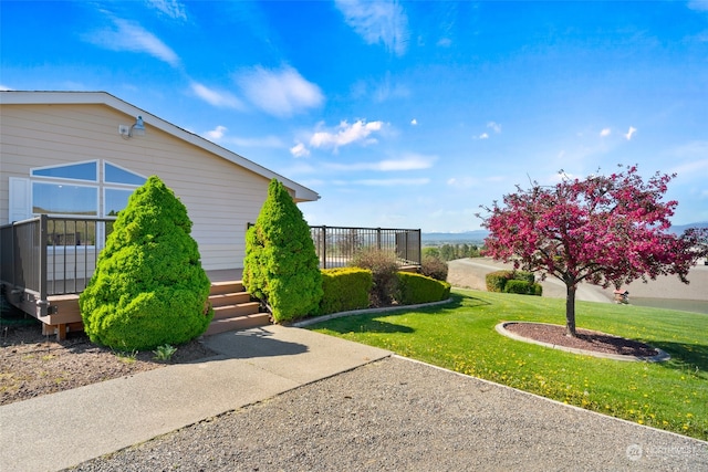 exterior space featuring a yard