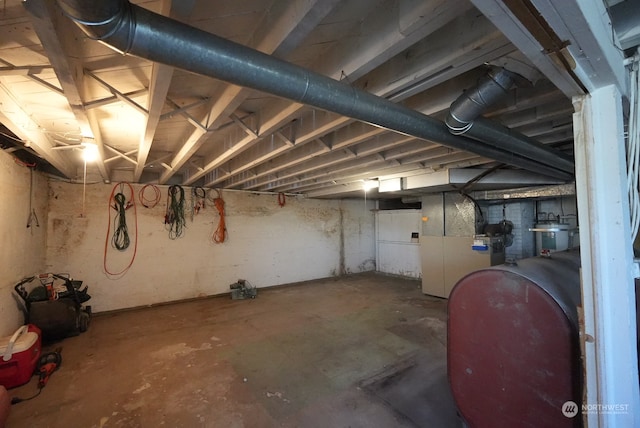 basement with heating utilities