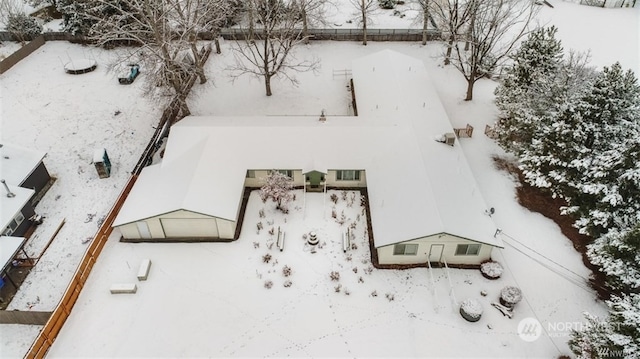 view of snowy aerial view