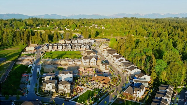 aerial view featuring a mountain view