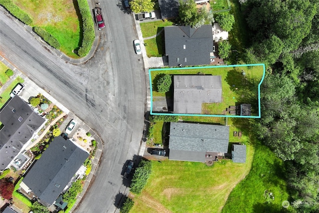 drone / aerial view with a residential view