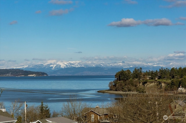 view of water feature featuring a mountain view