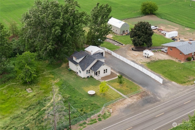 drone / aerial view with a rural view