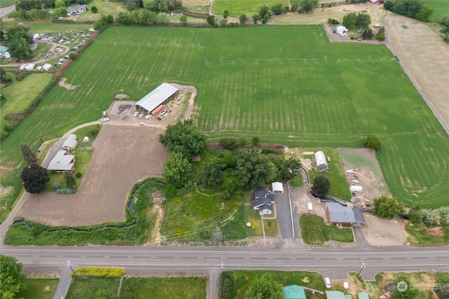 aerial view with a rural view