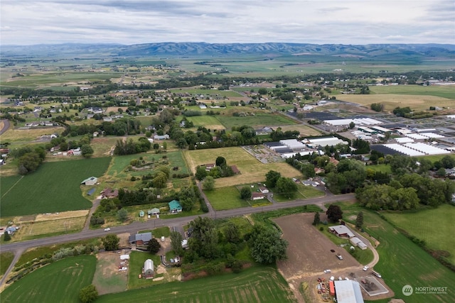 aerial view with a mountain view