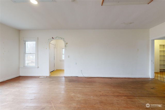 empty room featuring light hardwood / wood-style floors