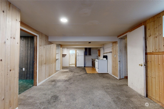 interior space with wood walls