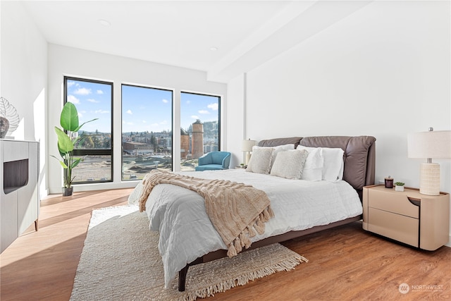 bedroom featuring light wood-type flooring