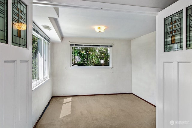 carpeted spare room with plenty of natural light