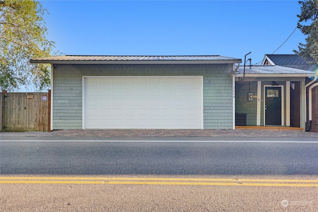 view of garage