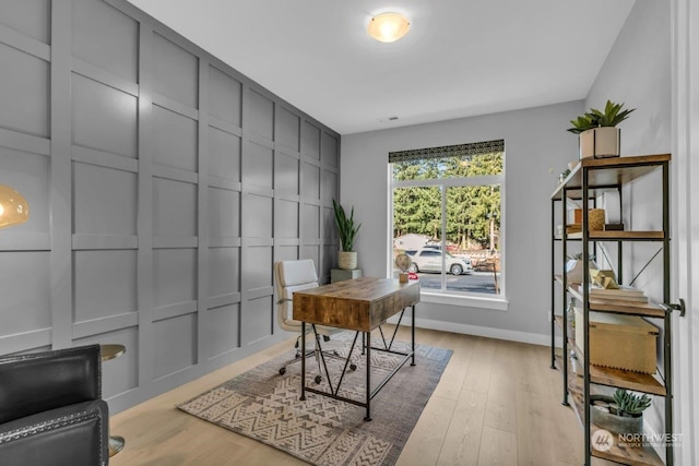 office featuring light hardwood / wood-style flooring