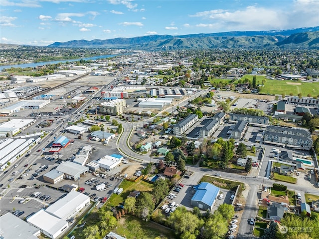 aerial view featuring a mountain view