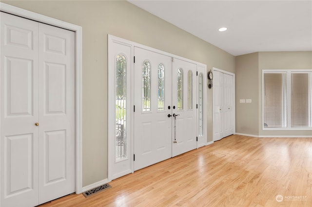 foyer featuring light hardwood / wood-style floors