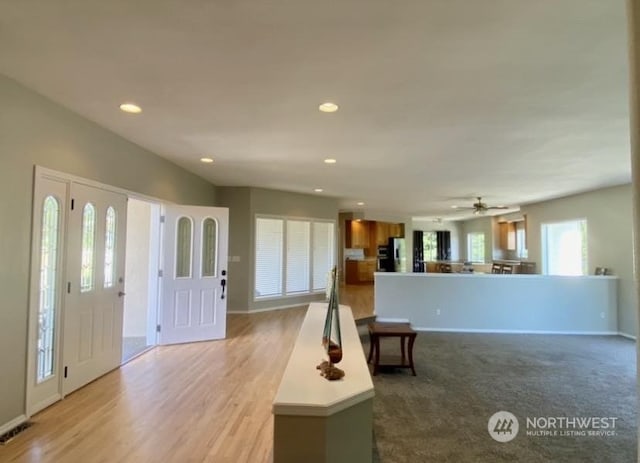 living room featuring light hardwood / wood-style floors