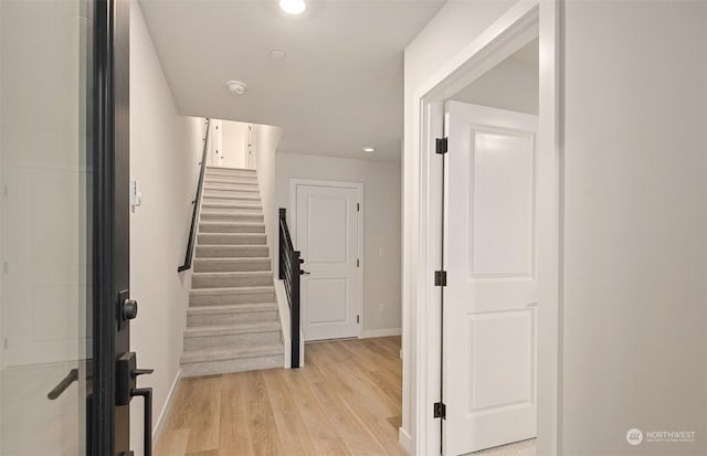 interior space featuring light wood-type flooring