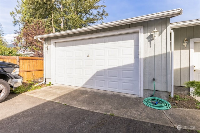 view of garage