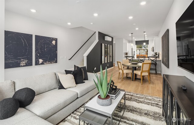 living room featuring hardwood / wood-style floors