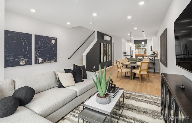 living room featuring hardwood / wood-style floors