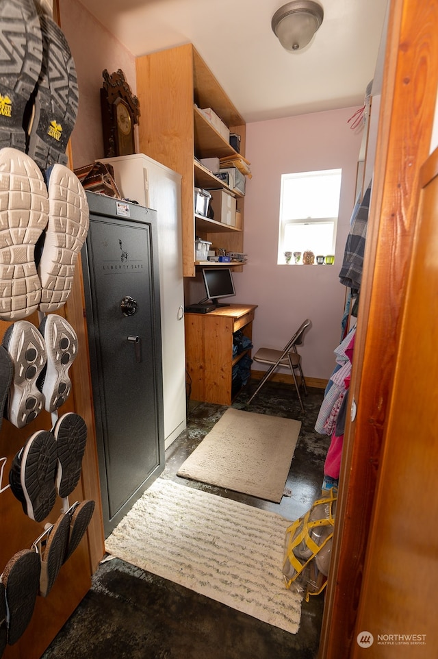 interior space featuring concrete floors