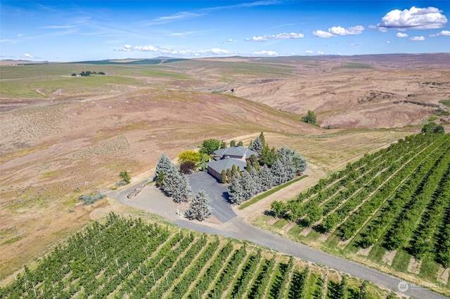 birds eye view of property with a rural view