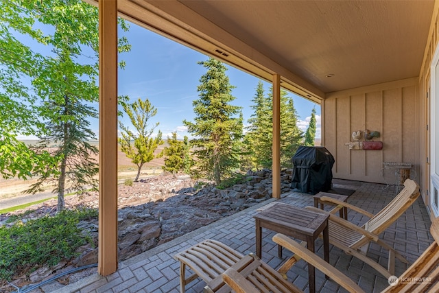 view of patio with area for grilling