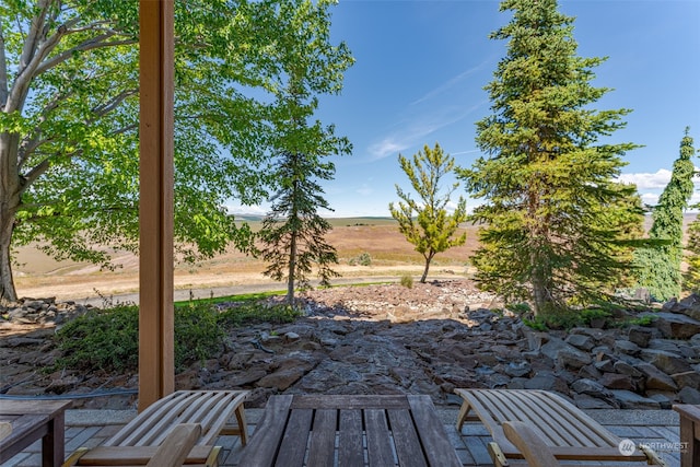 view of yard featuring a rural view
