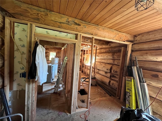 miscellaneous room with log walls