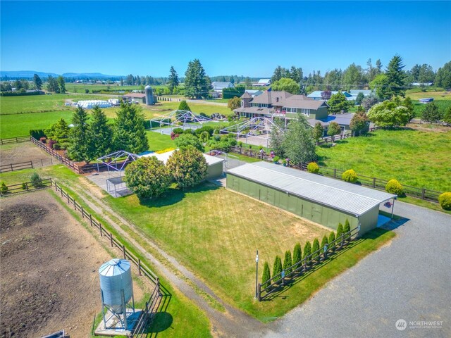 aerial view with a rural view