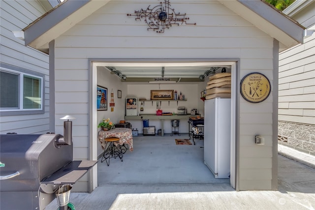 view of garage