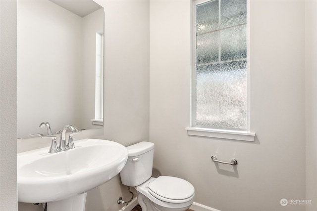 bathroom featuring sink and toilet