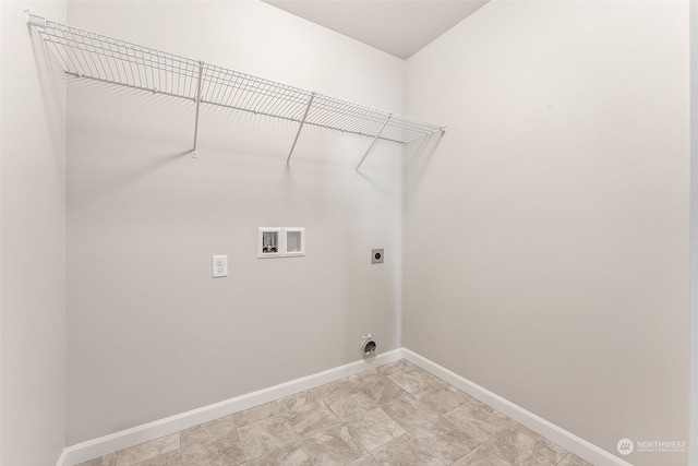 washroom with washer hookup and electric dryer hookup