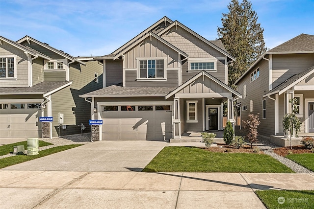 craftsman house with a garage