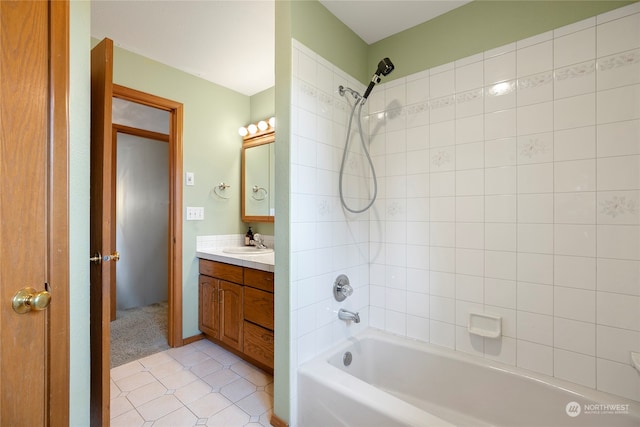 bathroom with shower / washtub combination and vanity