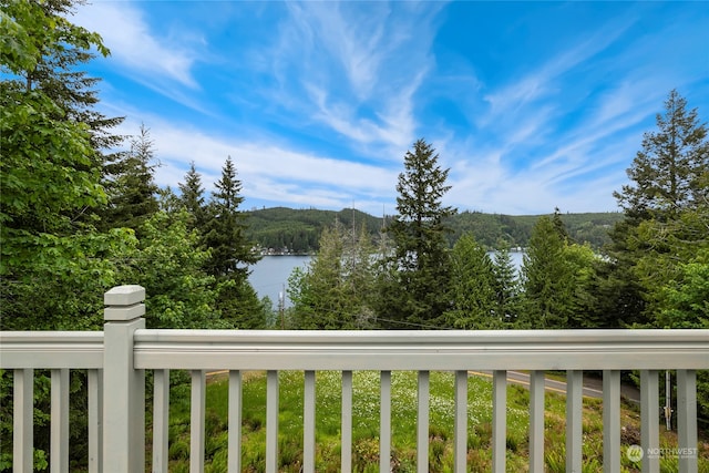 water view featuring a view of trees