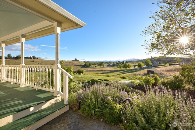 view of yard with a rural view