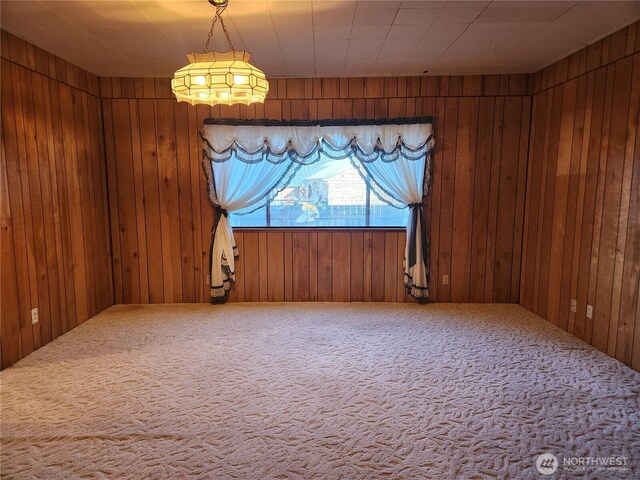 112 Combs Rd, Packwood, WA 98361 - unfurnished room with wood walls and carpet floors